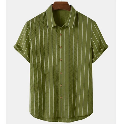 Vyriški dryžuoti marškiniai 3d madingi atostogų stiliaus trumpomis rankovėmis per dideli marškiniai Drabužiai Kasdieniai paplūdimio gatvės viršutiniai megztiniai vakarėlis