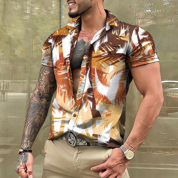 Мъжка риза Hawaiian Coconut Tree 3D принт Блуза с къс ръкав Плажни празнични тениски Горнища Голямо мъжко облекло Camisas Y Blusas