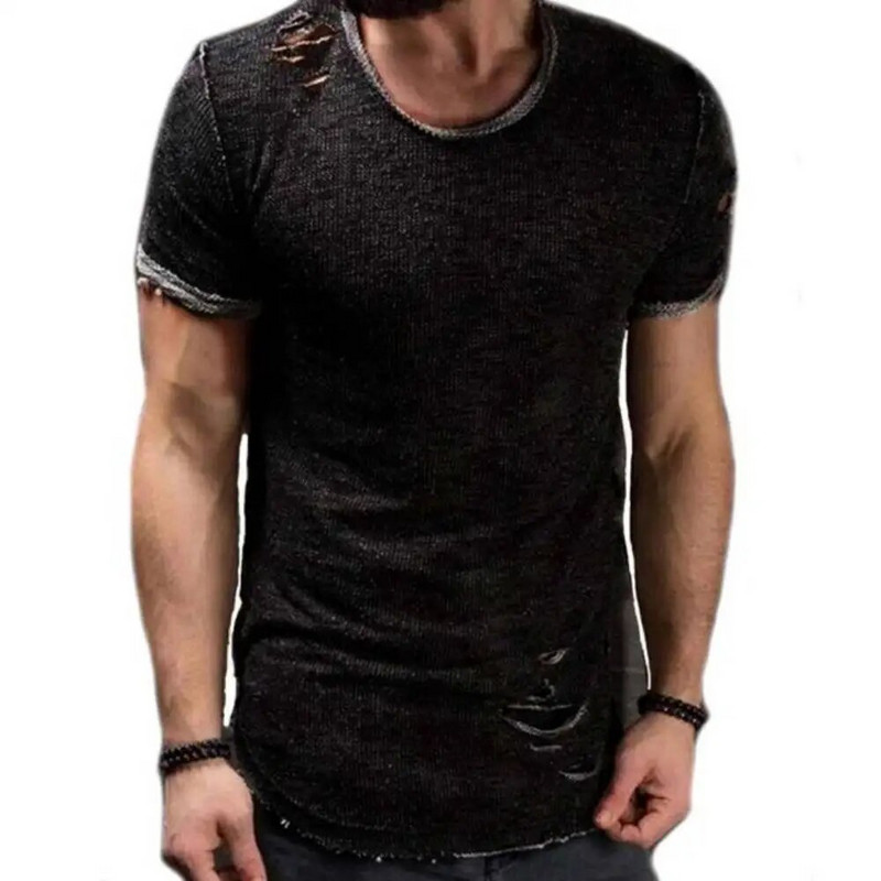 NAUJI Madingi marškinėliai su iškirpte iškirptomis skylutėmis, trumpomis rankovėmis, vyriški marškinėliai, jaunimo hiphopo gatvių apranga, laisvalaikio marškinėliai marškinėliai Camisetas