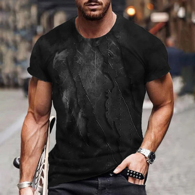 3D nyomtatású férfi póló Nyári O-nyakú pulóverek Nagy méretű, rövid ujjú férfi ing Divat pólók Túlméretes férfi ruházat Luxus felső