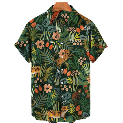 Dinosaur 3d Print Πουκάμισα Ανδρικά Γυναικεία Πουκάμισα Χαβάης Ανδρικές Επαγγελματικές Μπλούζες απόκοσμο πουκάμισο με πέτο Cuba Camisa Ανδρικά ρούχα Bird