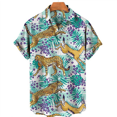 Dinosaur 3d Print Πουκάμισα Ανδρικά Γυναικεία Πουκάμισα Χαβάης Ανδρικές Επαγγελματικές Μπλούζες απόκοσμο πουκάμισο με πέτο Cuba Camisa Ανδρικά ρούχα Bird