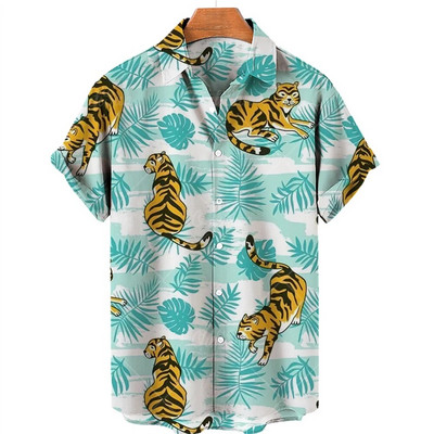 Dinosaur 3d Print Πουκάμισα Ανδρικά Γυναικεία Πουκάμισα Χαβάης Ανδρικές Επαγγελματικές Μπλούζες απόκοσμο πουκάμισο με πέτο Cuba Camisa Ανδρικά ρούχα Bird