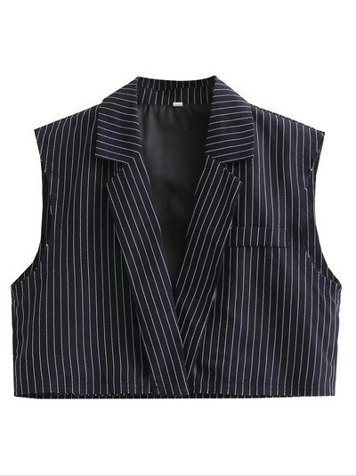 KONDALA biuro moteriški dryžuoti švarko kostiumai, moteriški 2023 m. madingi kostiumai su V kaklu be rankovių ir ilgų kelnių rinkiniai aukštu juosmeniu ir plačiomis kojomis