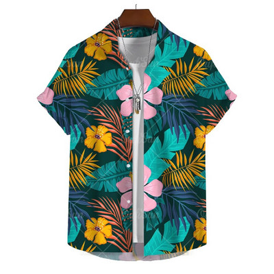 Vasariniai vyriški marškinėliai su 3D grafine spauda trumpomis rankovėmis marškiniai ir palaidinė Laisvalaikio paplūdimio atostogų viršaus dideli marškinėliai Vyriški drabužiai