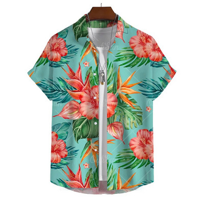 Vasariniai vyriški marškinėliai su 3D grafine spauda trumpomis rankovėmis marškiniai ir palaidinė Laisvalaikio paplūdimio atostogų viršaus dideli marškinėliai Vyriški drabužiai