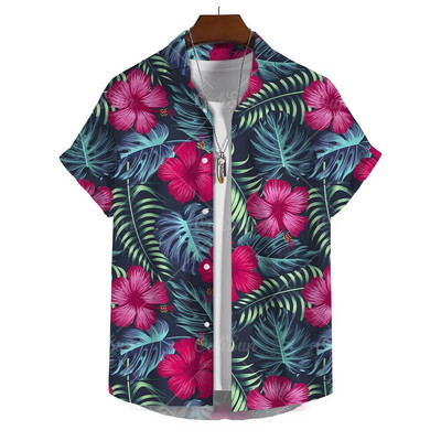 Vasariniai vyriški marškinėliai su 3D grafine spauda trumpomis rankovėmis marškiniai ir palaidinė Laisvalaikio paplūdimio atostogų viršaus dideli marškinėliai Vyriški drabužiai