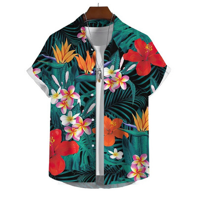 Vasariniai vyriški marškinėliai su 3D grafine spauda trumpomis rankovėmis marškiniai ir palaidinė Laisvalaikio paplūdimio atostogų viršaus dideli marškinėliai Vyriški drabužiai