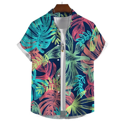 Vasariniai vyriški marškinėliai su 3D grafine spauda trumpomis rankovėmis marškiniai ir palaidinė Laisvalaikio paplūdimio atostogų viršaus dideli marškinėliai Vyriški drabužiai