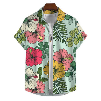 Vasariniai vyriški marškinėliai su 3D grafine spauda trumpomis rankovėmis marškiniai ir palaidinė Laisvalaikio paplūdimio atostogų viršaus dideli marškinėliai Vyriški drabužiai