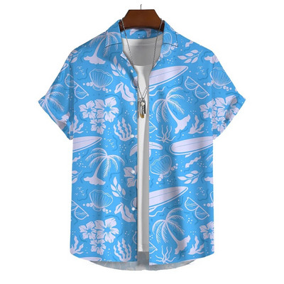 Vasariniai vyriški marškinėliai su 3D grafine spauda trumpomis rankovėmis marškiniai ir palaidinė Laisvalaikio paplūdimio atostogų viršaus dideli marškinėliai Vyriški drabužiai