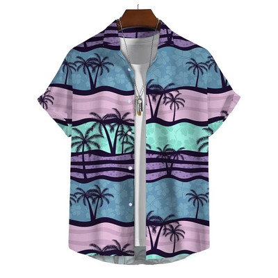 Vasariniai vyriški marškinėliai su 3D grafine spauda trumpomis rankovėmis marškiniai ir palaidinė Laisvalaikio paplūdimio atostogų viršaus dideli marškinėliai Vyriški drabužiai