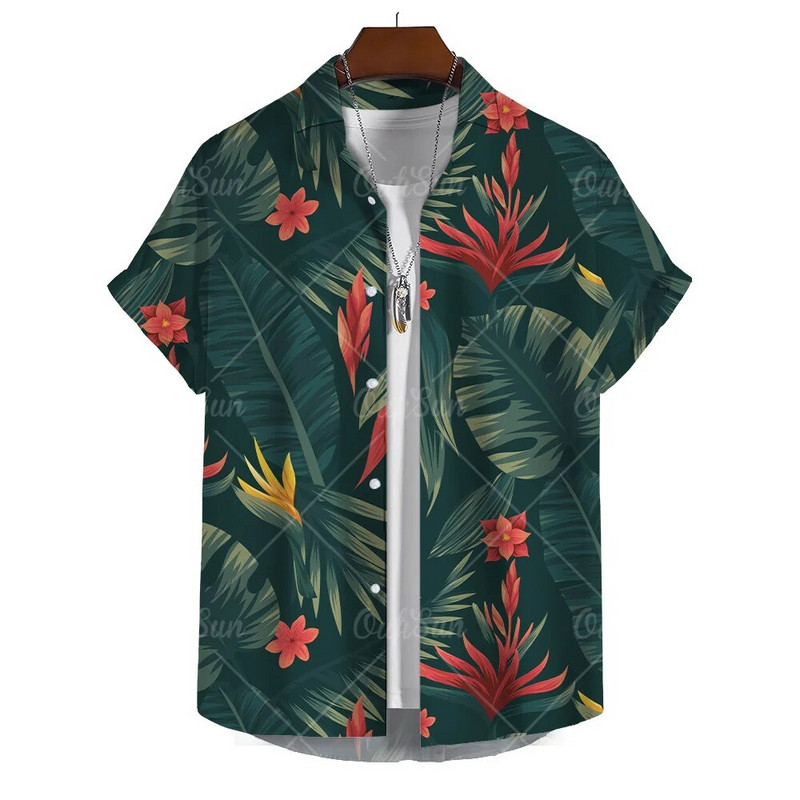 Vasariniai vyriški marškinėliai su 3D grafine spauda trumpomis rankovėmis marškiniai ir palaidinė Laisvalaikio paplūdimio atostogų viršaus dideli marškinėliai Vyriški drabužiai