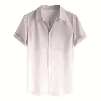 Meeste Hawaii stiilis suvine trükitud särk vabaaja moe gradientmustriga Harajuku lühikeste varrukatega ülemine rev, üherealine luksuslik