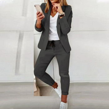 Γυναικεία κοστούμια παντελονιού γραφείου Business Μακρυμάνικο κοστούμι blazer και παντελόνι Lady Spring Slim Fit Two Piece Σετ Street Outfits