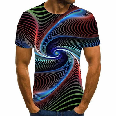 2023 Нова лятна риза с О-образно деколте Streetwear Триизмерна графична тениска Мъжки ежедневни топове Забавна 3D мъжка тениска
