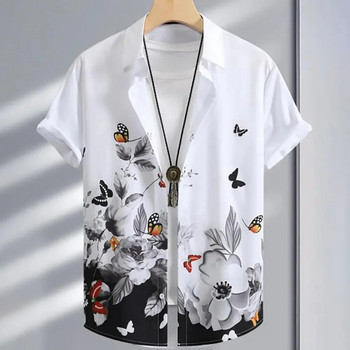 Хавайски ризи за мъже с 3d печат Висококачествено мъжко облекло Плажно парти С къс ръкав Свободна голяма риза Streetwear Горещи разпродажби