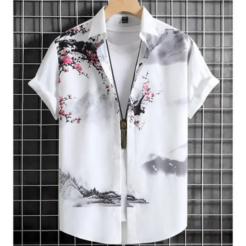 Хавайски ризи за мъже с 3d печат Висококачествено мъжко облекло Плажно парти С къс ръкав Свободна голяма риза Streetwear Горещи разпродажби