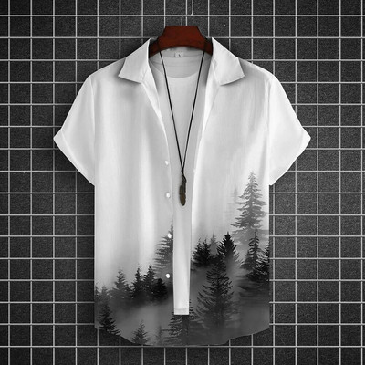 Havajietiški marškiniai vyrams 3D spauda Aukštos kokybės vyriški drabužiai Paplūdimio vakarėliui trumpomis rankovėmis laisvi, dideli marškiniai Gatvės drabužiai Karštas išpardavimas