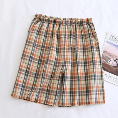 Japanske ljetne isprane pamučne jednostruke muške kratke hlače s velikom mrežom pamučne jednostavne kućne hlače na pet točaka tanke pidžame