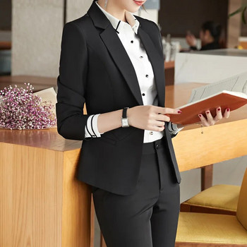 Naviu Νέα μόδα γυναικεία κοστούμι παντελόνι Επίσημο επαγγελματικό λεπτό σακάκι και παντελόνι σετ γραφείου Γυναικεία φόρμα εργασίας