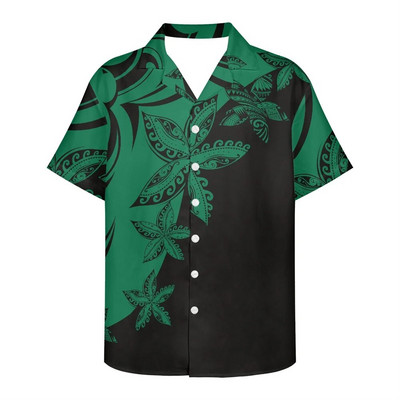 Férfi nyári ing Ruházat Rövid ujjú polinéz törzsi tetoválás minta Hawaii virág alkalmi laza, légáteresztő design ing