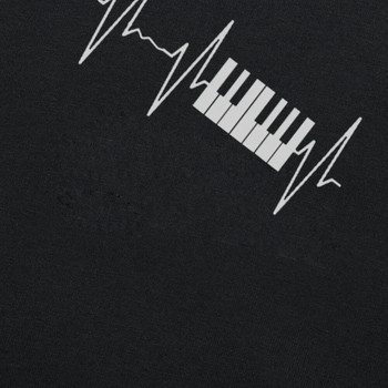 Πληκτρολόγιο πιάνου Vintage Heartbeat Jazz Pianists Μουσικός T-shirt Funny Unisex Graphic Fashion Νέα κοντομάνικα μπλουζάκια από βαμβάκι