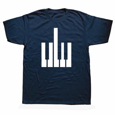 Piano Keyboard Vintage Heartbeat Jazz Pianists zenész póló Vicces unisex grafikai divat új pamut rövid ujjú pólók