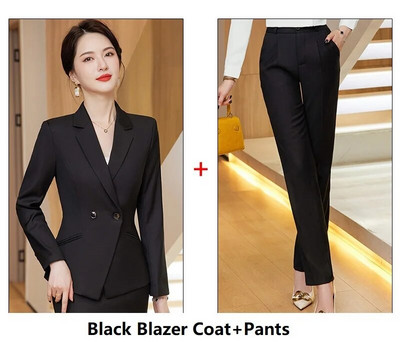 Svinīgi biznesa kostīmi bleizeri Sieviešu sieviešu formas tērpi Rudens ziema Profesionāli sieviešu biroja darba apģērbu komplekti