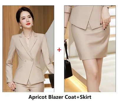 Svinīgi biznesa kostīmi bleizeri Sieviešu sieviešu formas tērpi Rudens ziema Profesionāli sieviešu biroja darba apģērbu komplekti