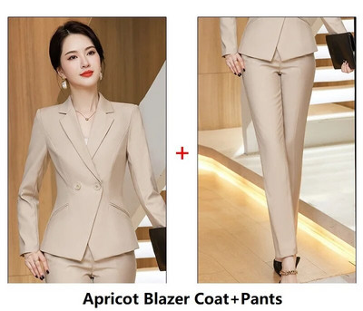 Svinīgi biznesa kostīmi bleizeri Sieviešu sieviešu formas tērpi Rudens ziema Profesionāli sieviešu biroja darba apģērbu komplekti