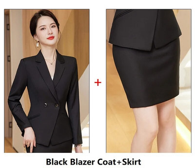 Svinīgi biznesa kostīmi bleizeri Sieviešu sieviešu formas tērpi Rudens ziema Profesionāli sieviešu biroja darba apģērbu komplekti