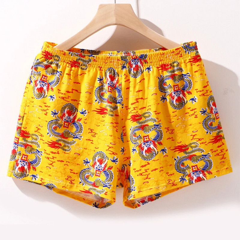 Dragon Print Arrow Kelnės Vyriškos laisvos namų aprangos apatiniai medvilniniai kvėpuojantys sportiniai šortai miegui Šilkinės pižamos trumpos kelnės A50
