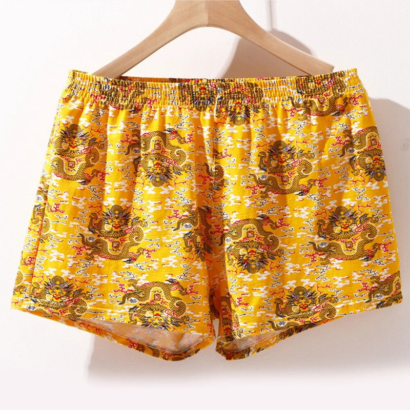 Dragon Print Arrow Kelnės Vyriškos laisvos namų aprangos apatiniai medvilniniai kvėpuojantys sportiniai šortai miegui Šilkinės pižamos trumpos kelnės A50