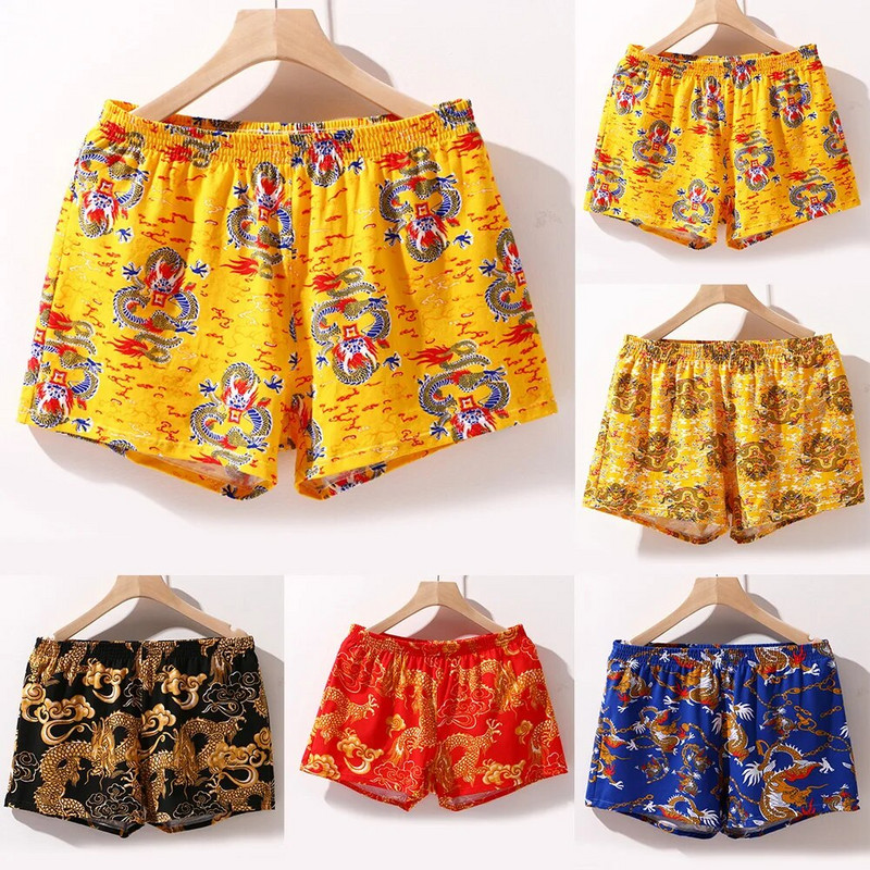 Dragon Print Arrow Kelnės Vyriškos laisvos namų aprangos apatiniai medvilniniai kvėpuojantys sportiniai šortai miegui Šilkinės pižamos trumpos kelnės A50