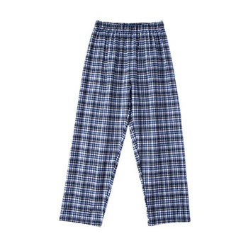 Мъжка карирана пижама от 100% памук, дълги спални панталони, мъжки ежедневни свободни панталони, спално облекло, уютно дишащо долнище за сън, нощно облекло