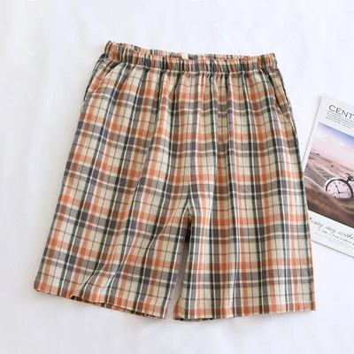 Pamučne najnovije karirane muške pidžame hlače za ljeto Tanke kućne salonske hlače i kratke hlače velike veličine Ležerne karirane muške kratke hlače