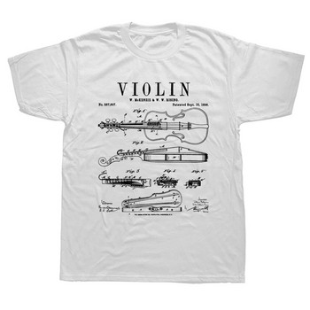 Αστεία μπλουζάκια βιολιού Ανατομία γραφικά βαμβακερά Streetwear κοντομάνικα δώρα γενεθλίων Καλοκαιρινό στυλ Μουσική βιολιστή Ανδρική μπλούζα