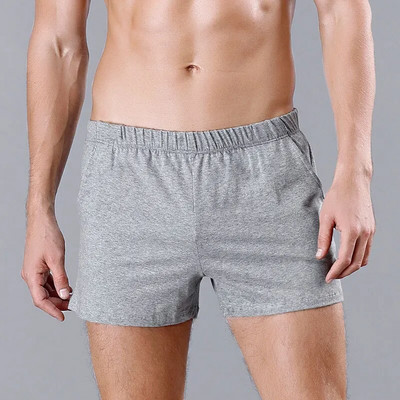 Men`s Cotton Summer Breathable Shorts Fashion Sleep Loose Pajamas Pants  Casual Pants Solid Breathable Elastic Home Nightwear
