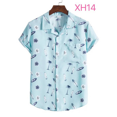 Cvjetna košulja Muška havajska košulja kratkih rukava Muške košulje za plažu Engleski stil Streetwear Harajuku Ležerna Camisa Masculina