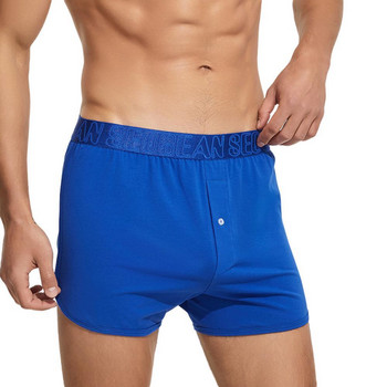 SEOBEAN Мъжки спални панталони Памучни удобни дишащи пижами Къси панталони за мъже Меки свободни боксерки Долнища за сън