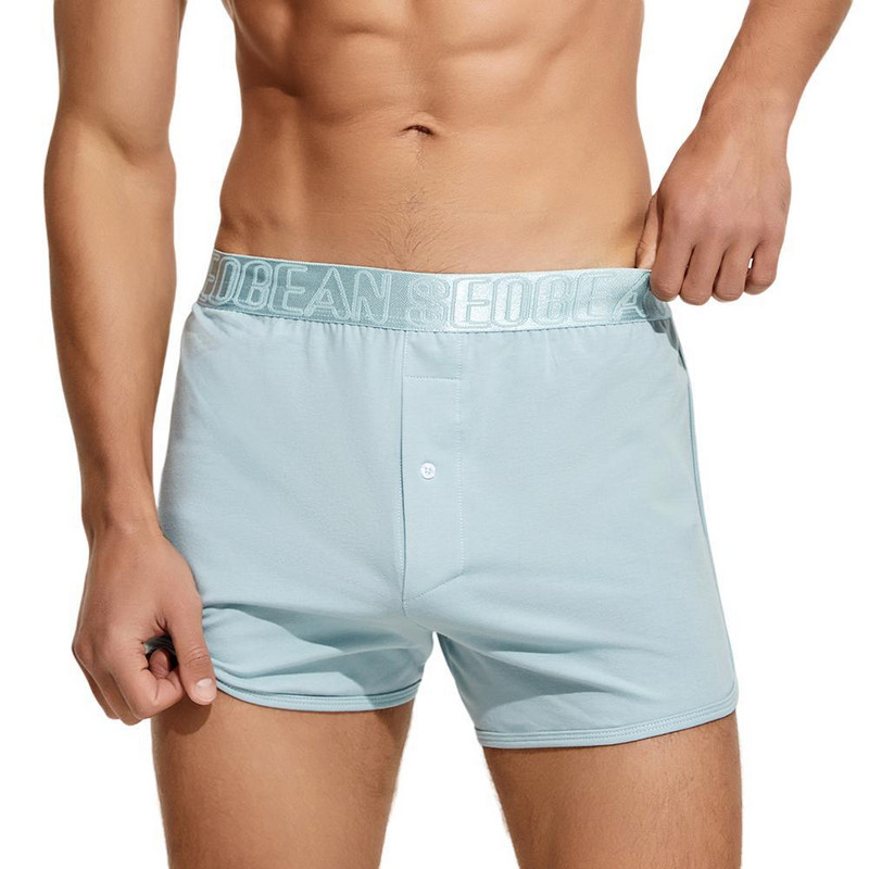 SEOBEAN muške kratke hlače za spavanje Pamučne udobne prozračne kratke pidžame za muškarce Meke široke bokserice Donji dio za spavanje