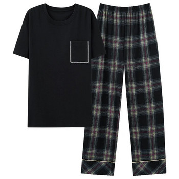 L-4XL Мъжки комплекти пижами Летни памучни мъжки пижами с къс ръкав Пижами с принт на букви Big Yards Casual Sleepwear Pijamas Hombre
