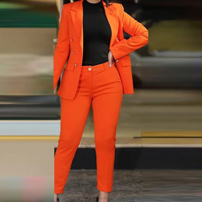 Μόδα στολή για Γυναικεία Μολύβι Παντελόνια Γυναικεία, Ανοιξιάτικα φθινοπωρινά γυναικεία κοστούμια 2 τμχ Blazer παντελόνι, νέα στιβαρή ζακέτα κορυφαία γυναικεία ασορτί σετ