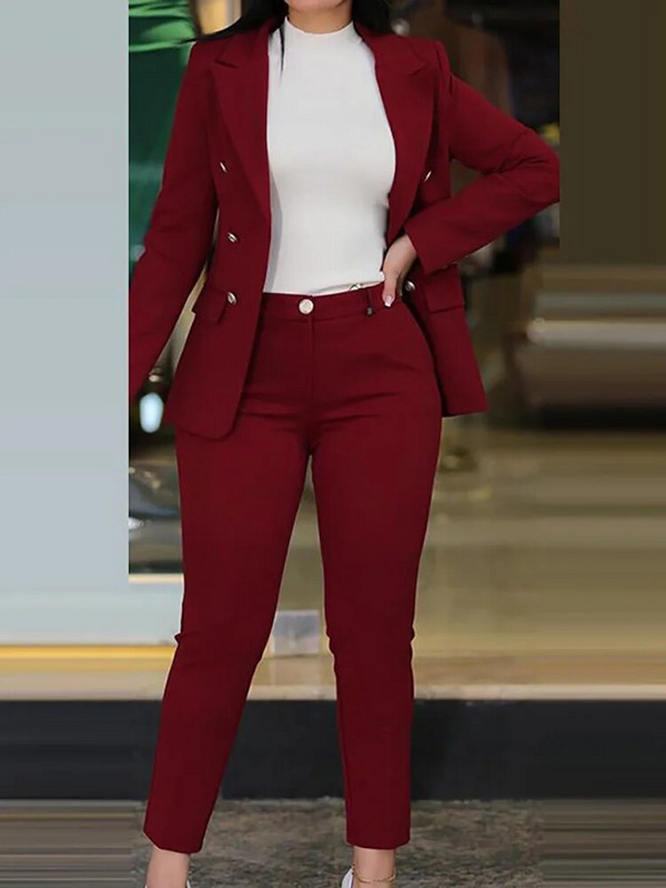 Μόδα στολή για Γυναικεία Μολύβι Παντελόνια Γυναικεία, Ανοιξιάτικα φθινοπωρινά γυναικεία κοστούμια 2 τμχ Blazer παντελόνι, νέα στιβαρή ζακέτα κορυφαία γυναικεία ασορτί σετ