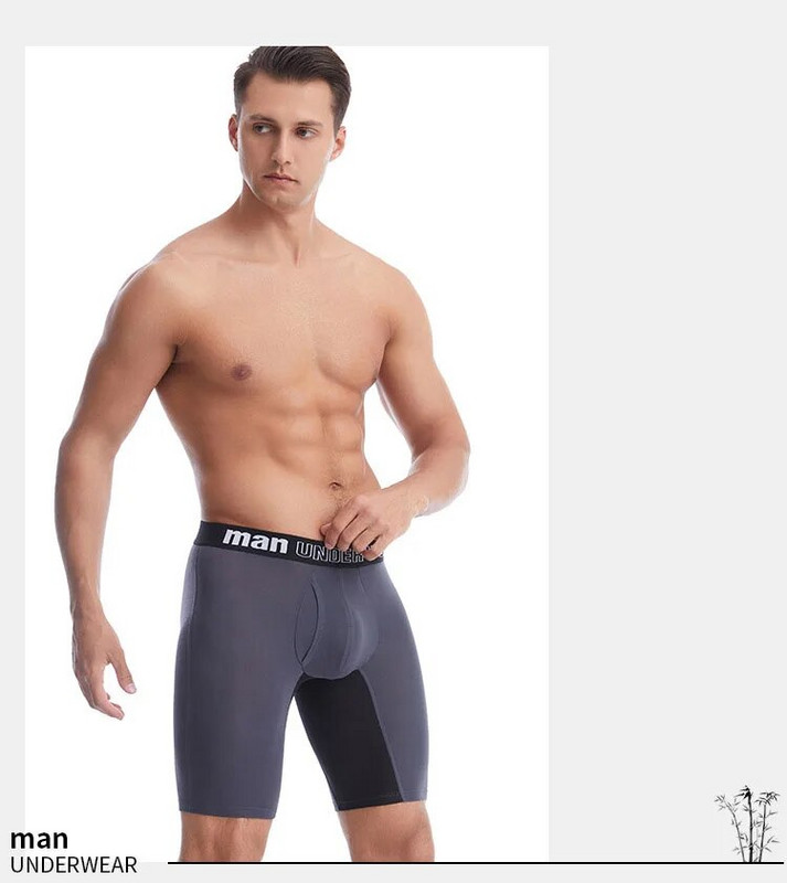 Ανδρικά σώβρακα Boxer Σορτς Μεσαίας Μέσης Bamboo Fiber Boxers Plus Size 5XL 6XL 7XL Ανοιχτός καβάλος Μακριά Boxer Ανδρικά εσώρουχα