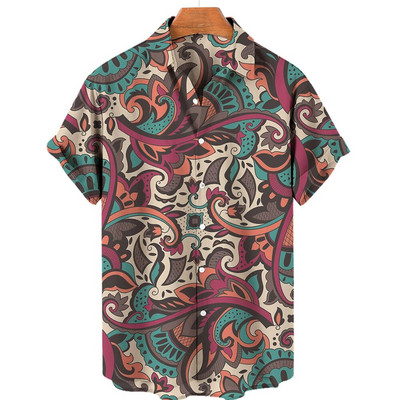 Unisex 5xl kvėpuojantys vyriški havajietiški marškiniai Barokiniai prancūziški marškinėliai 3d spausdinimu madingi High Street Laisvi vyriški marškinėliai Gatvės drabužiai