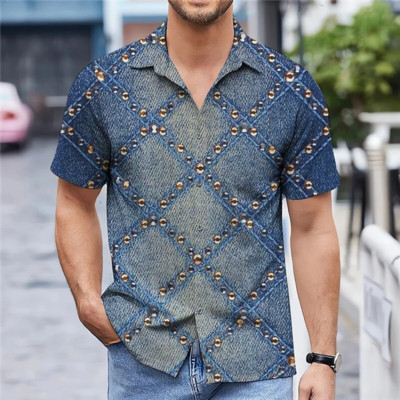 Unisex 5xl kvėpuojantys vyriški havajietiški marškiniai Barokiniai prancūziški marškinėliai 3d spausdinimu madingi High Street Laisvi vyriški marškinėliai Gatvės drabužiai