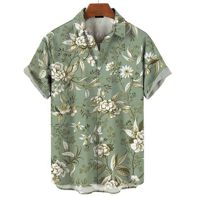 2024. Havajske košulje za muškarce Ljeto, ležerne majice kratkih rukava s 3d printom, prevelika košulja, bluza s dugmadima za zabavu na plaži.
