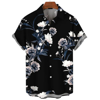 2024. Havajske košulje za muškarce Ljeto, ležerne majice kratkih rukava s 3d printom, prevelika košulja, bluza s dugmadima za zabavu na plaži.